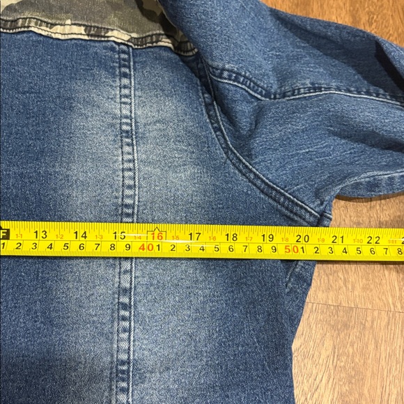 Demolition Blue Denim Jacket, Medium, Camouflage Accents Paint splatters - Picture 5 of 7